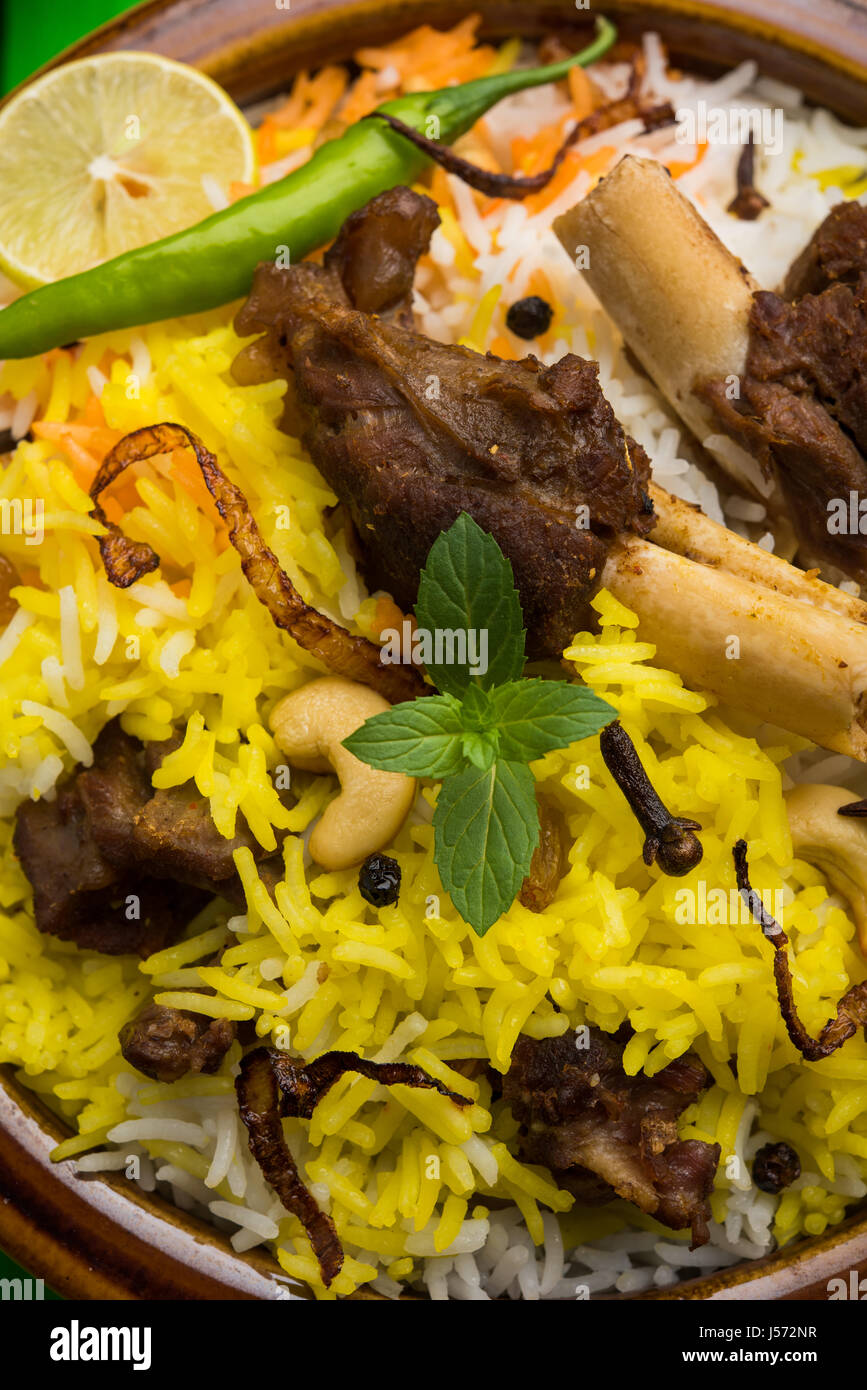 kashmiri Mutton Gosht Biryani / Lamb Biryani / Mutton Biryani served