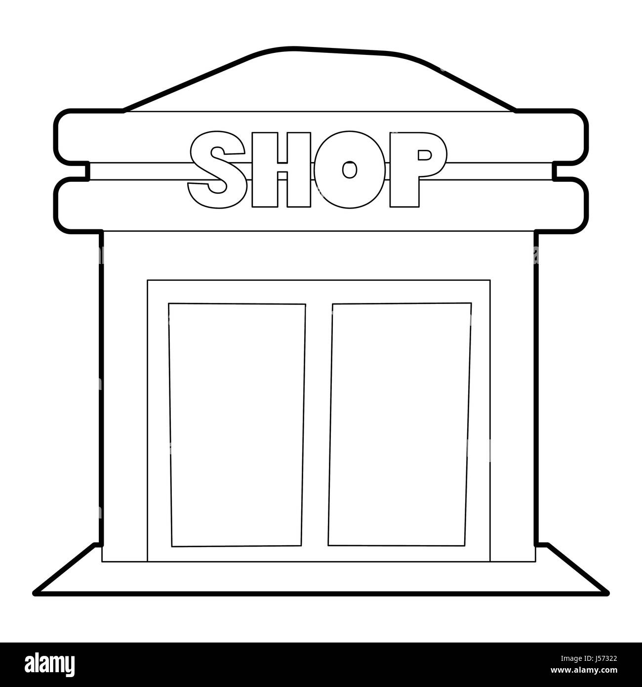 Shop icon, outline style Stock Vector