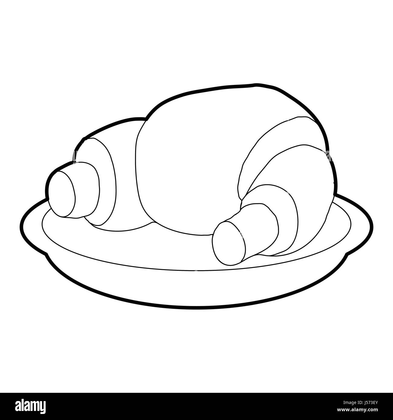 Croissant icon, outline style Stock Vector Image & Art - Alamy