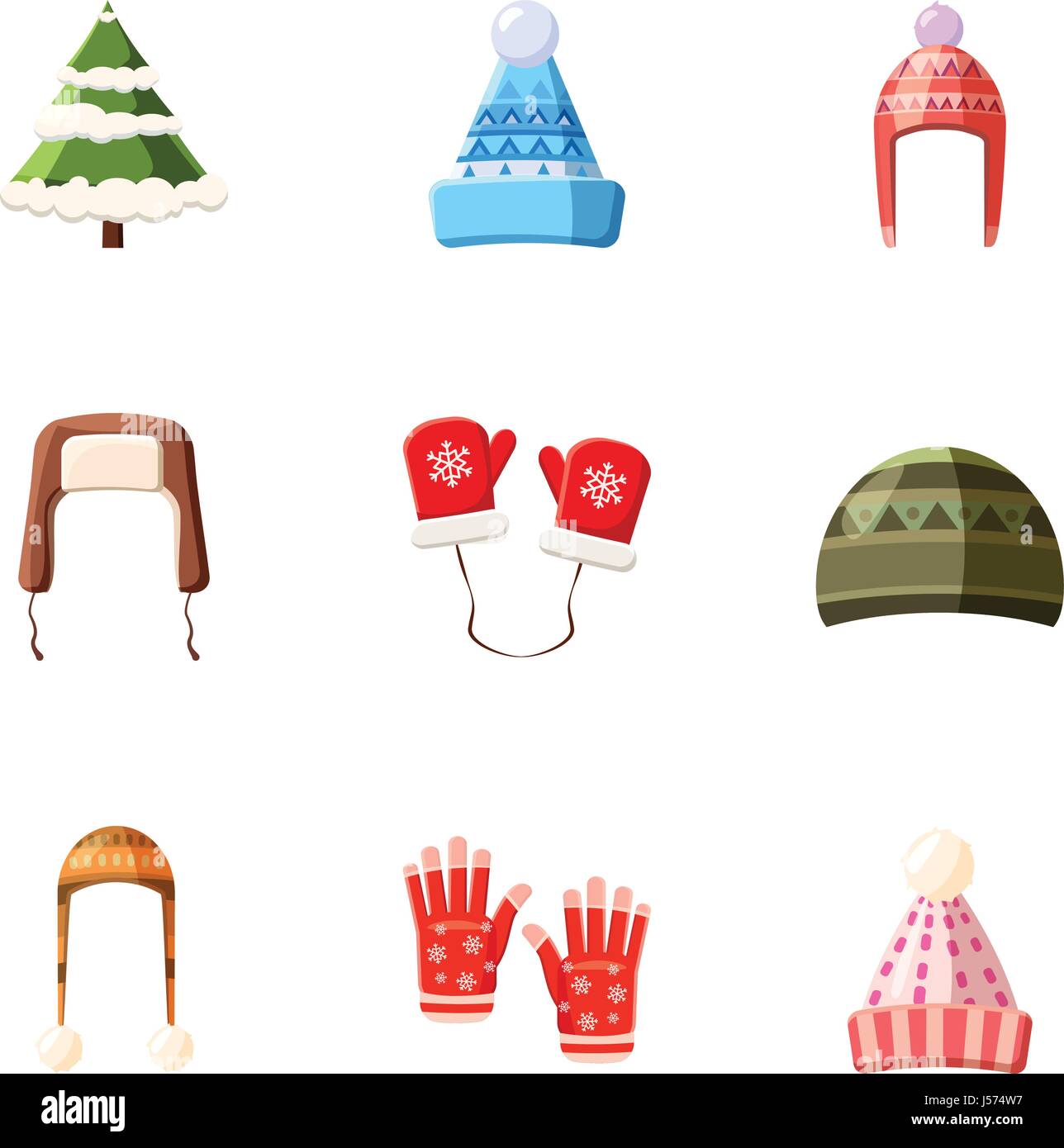 Winter outfits icons set, cartoon style Stock Vector Image & Art - Alamy
