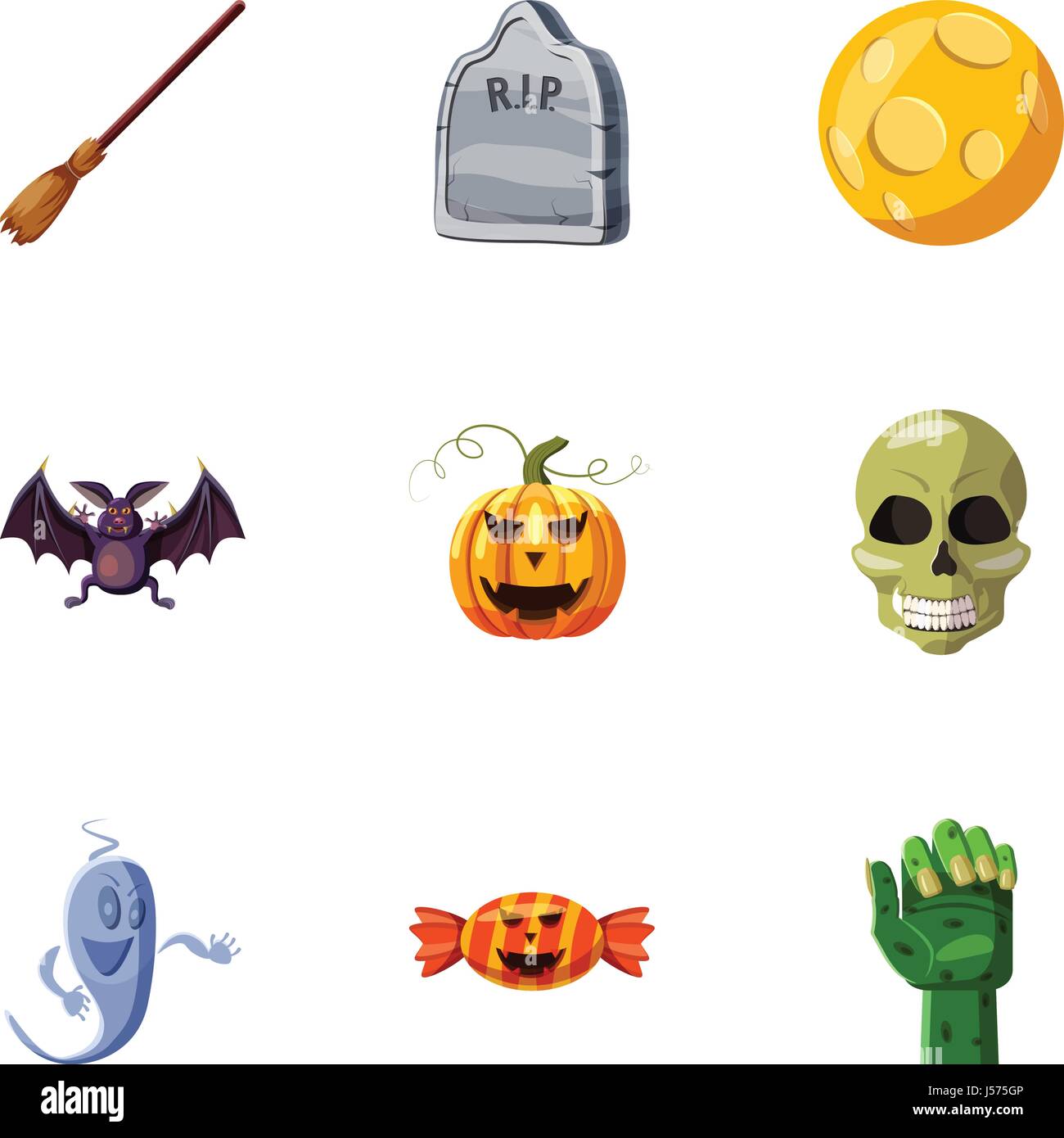 Halloween icons set, cartoon style Stock Vector Image & Art - Alamy