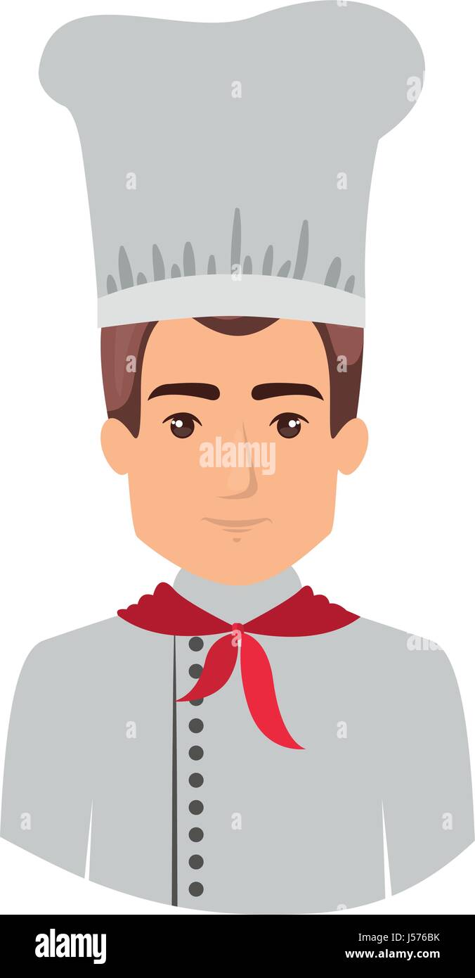 colorful portrait half body of male chef Stock Vector