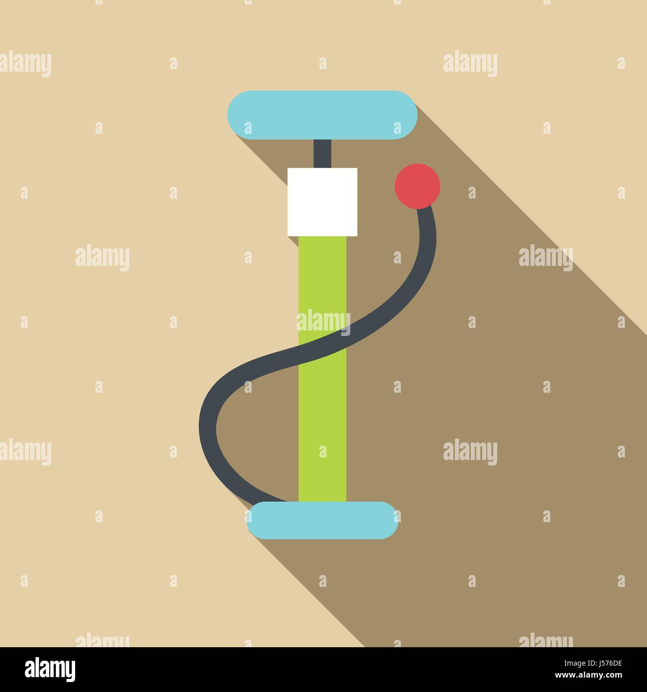 Pump for bicycle icon, flat style Stock Vector