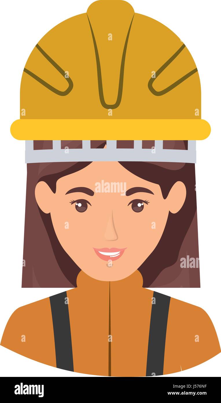 colorful portrait half body of female firefighter Stock Vector