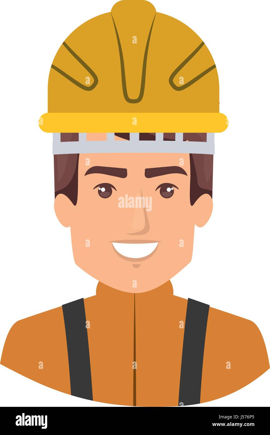 colorful portrait of half body firefighter Stock Vector