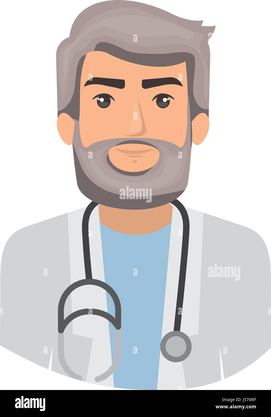 colorful portrait half body of bearded doctor Stock Vector