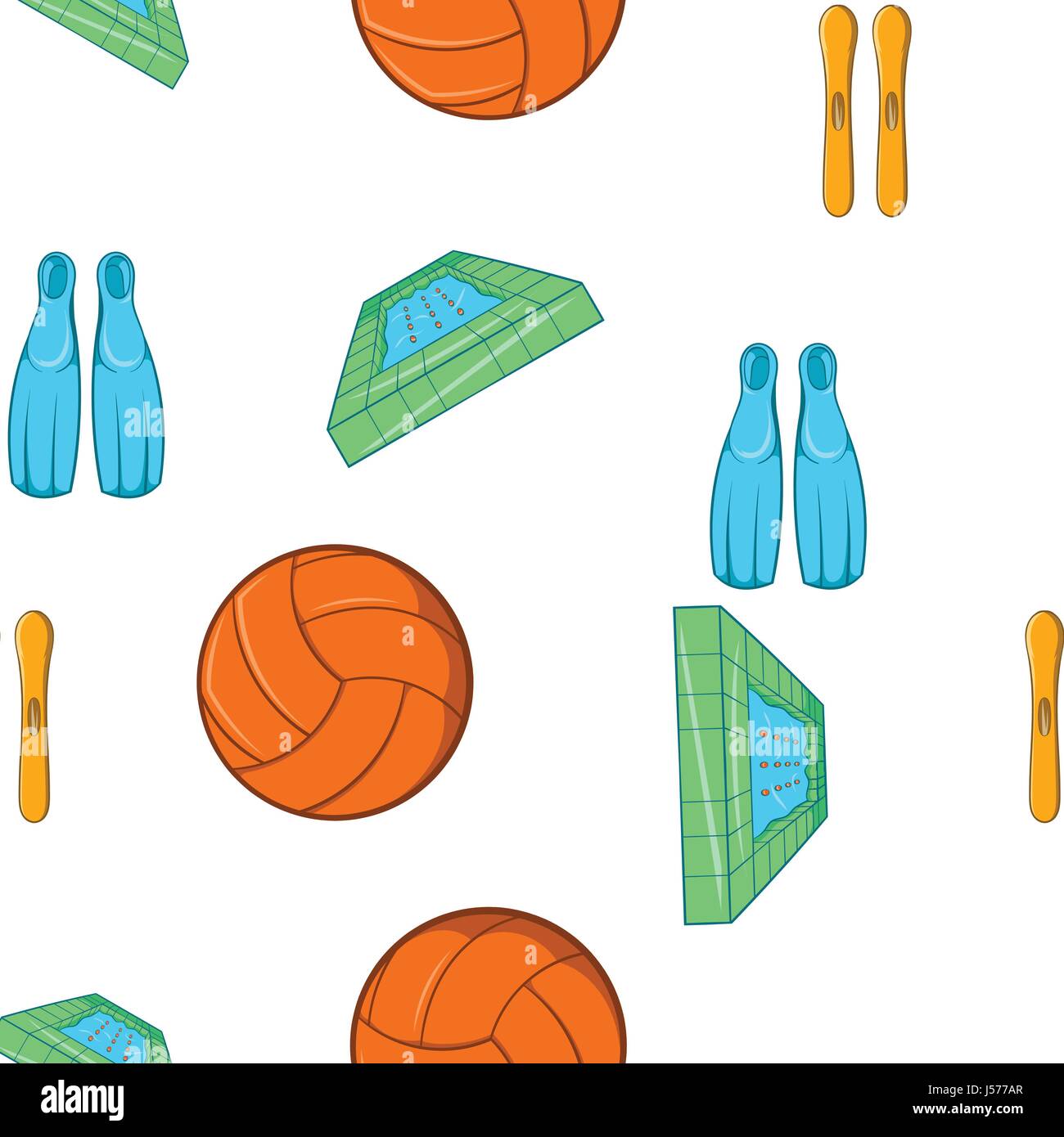 Water sport pattern, cartoon style Stock Vector Image & Art - Alamy
