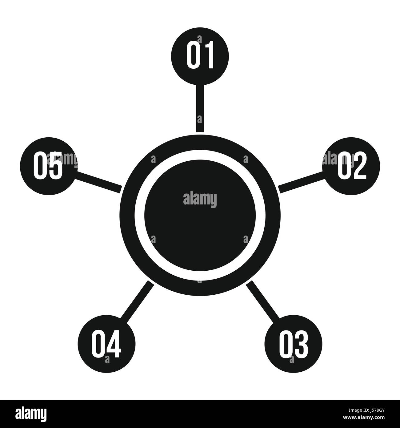 Circle chart with numbers icon, simple style Stock Vector Image & Art ...