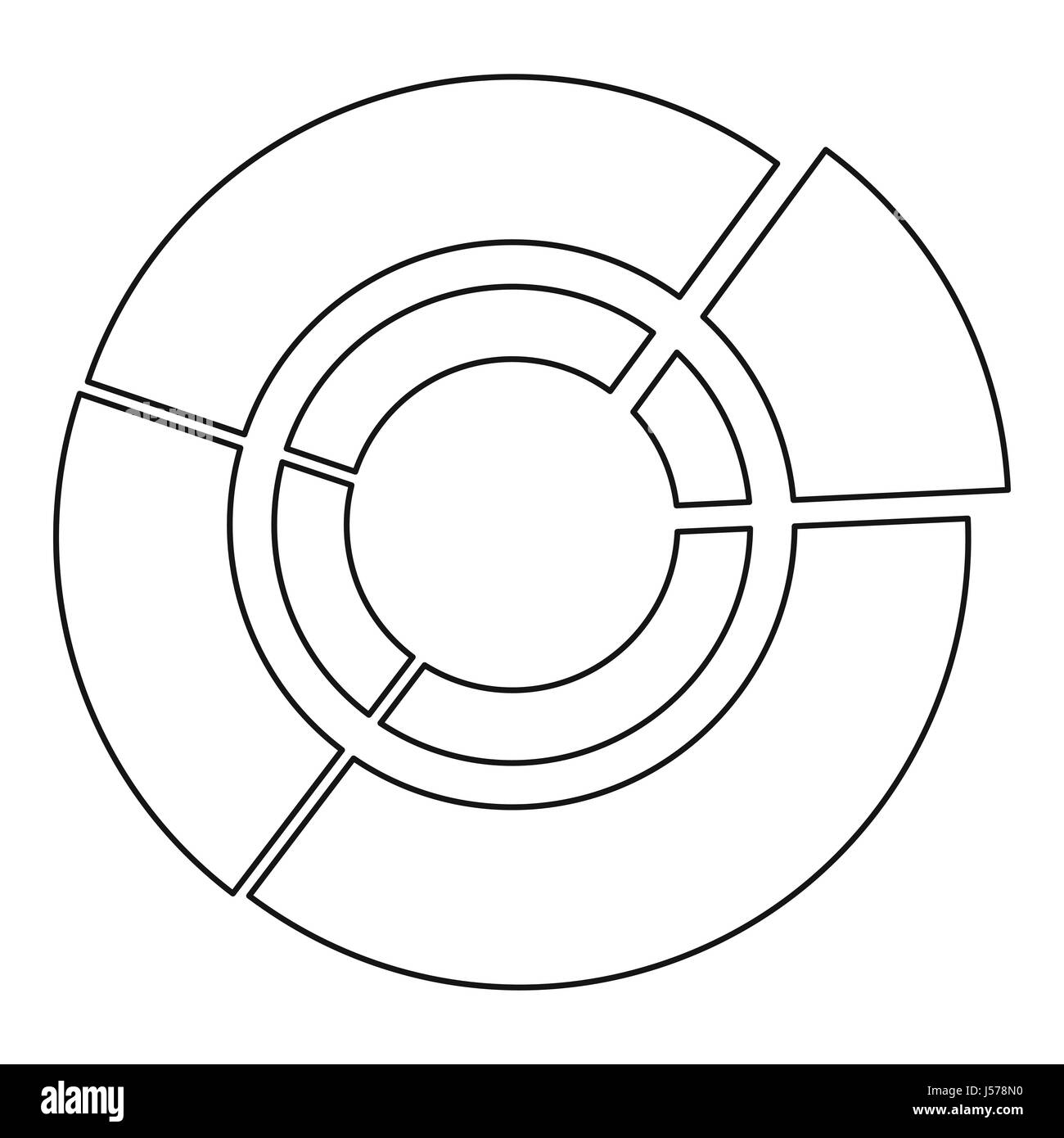 Pie chart icon, outline style Stock Vector Image & Art - Alamy