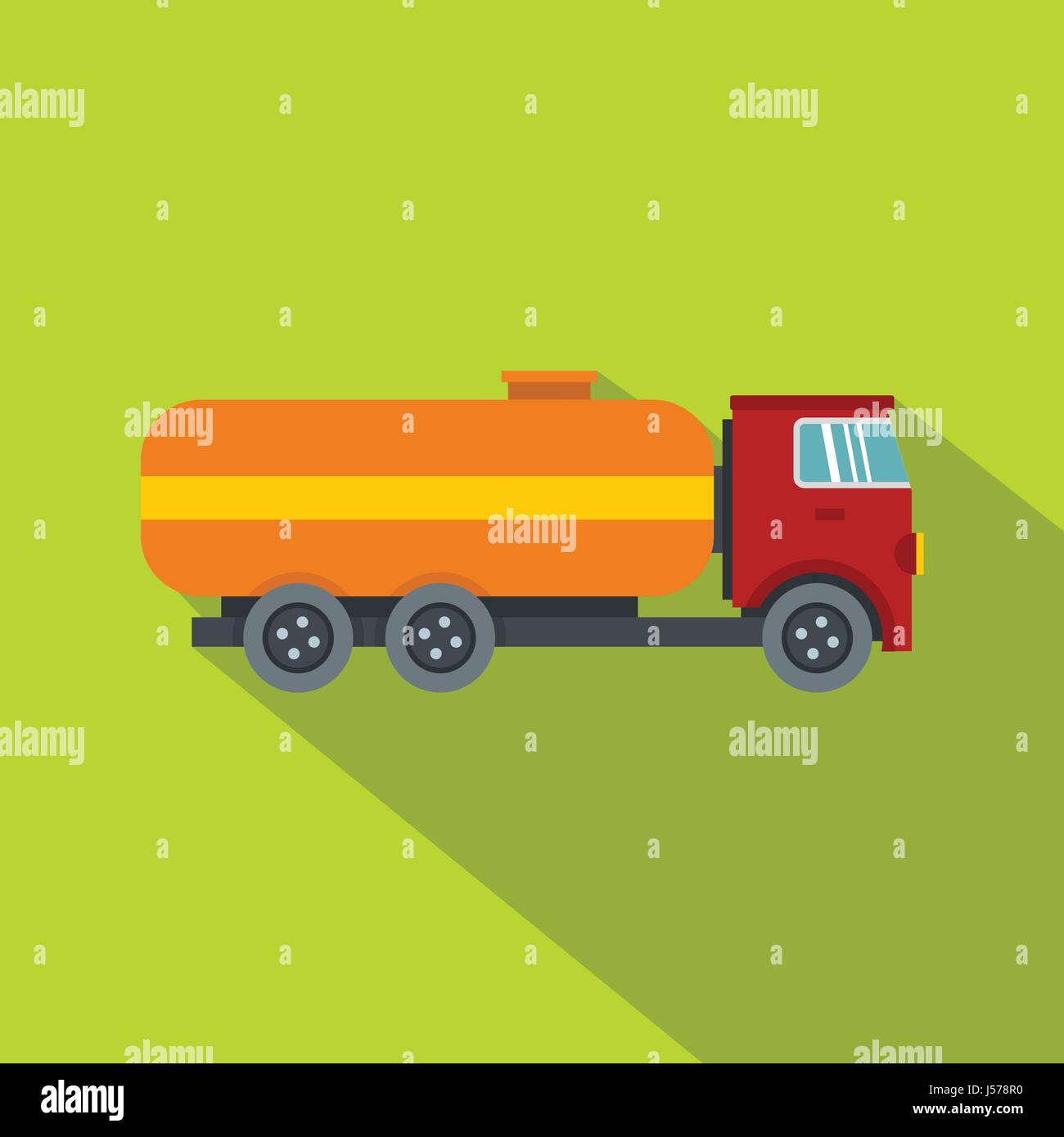 Tanker truck icon, flat style Stock Vector