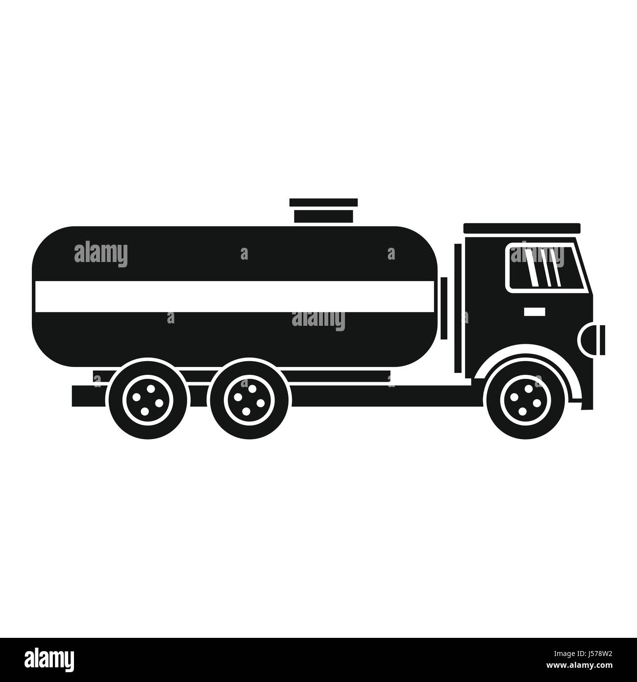 Fuel tanker truck icon, simple style Stock Vector