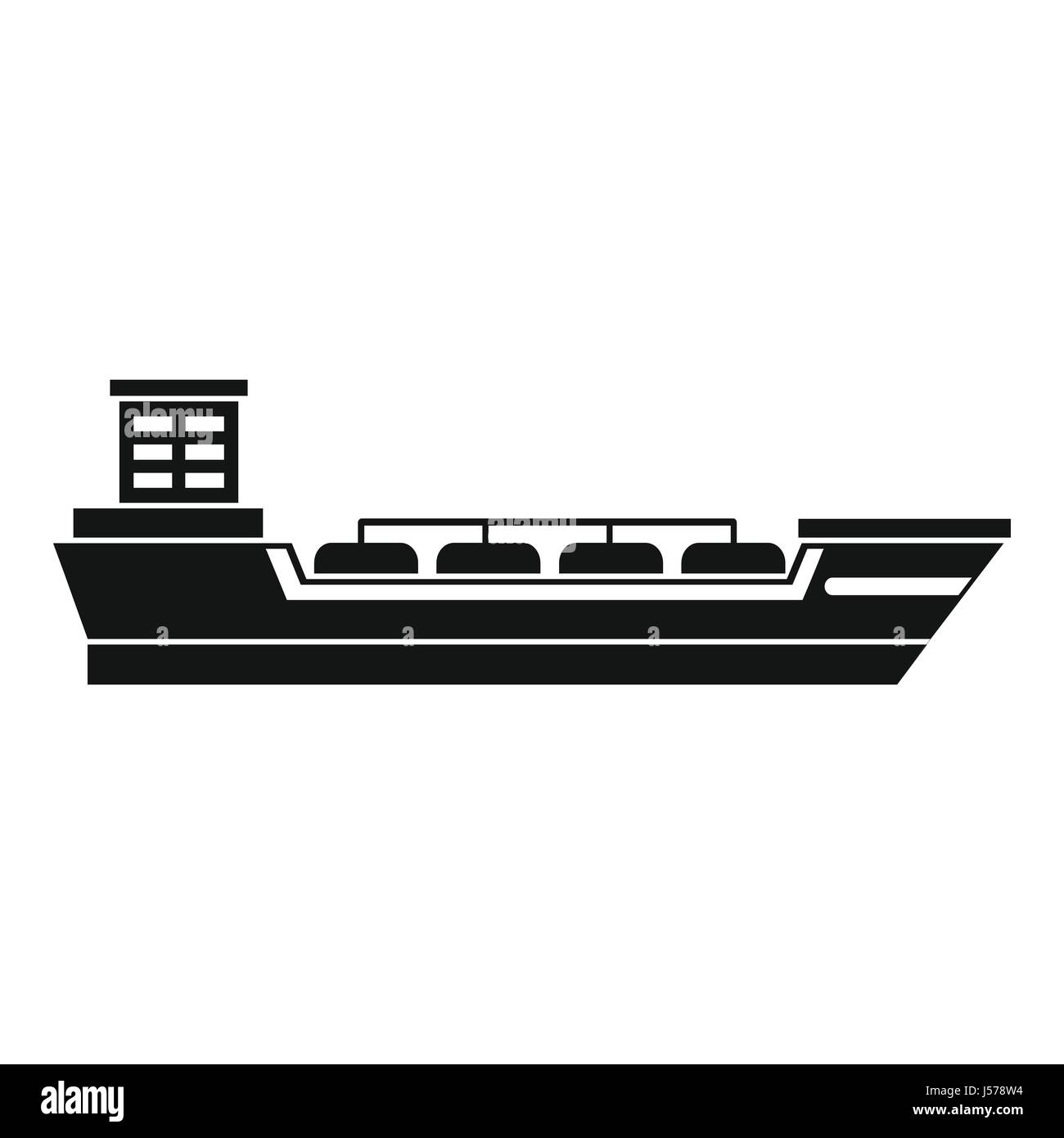 Oil tanker ship icon, simple style Stock Vector