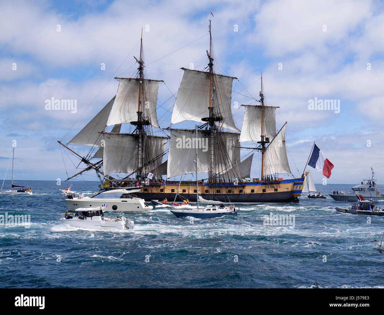 French historic ship L’Hermione (frigate replica of the frigate La