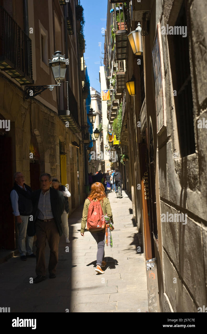 Tourists walking on street in Barcelona Spain ES EU Stock Photo - Alamy