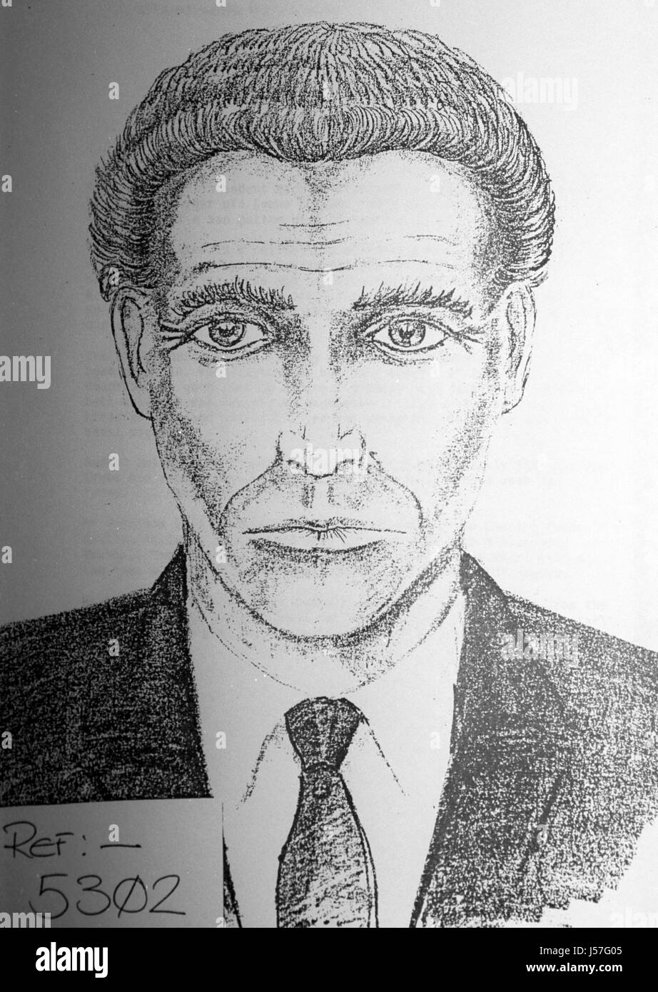 An artist's impression of a man they want to interview. The image was released by detectives hunting the killer of teenager Lynne Rogers. Stock Photo