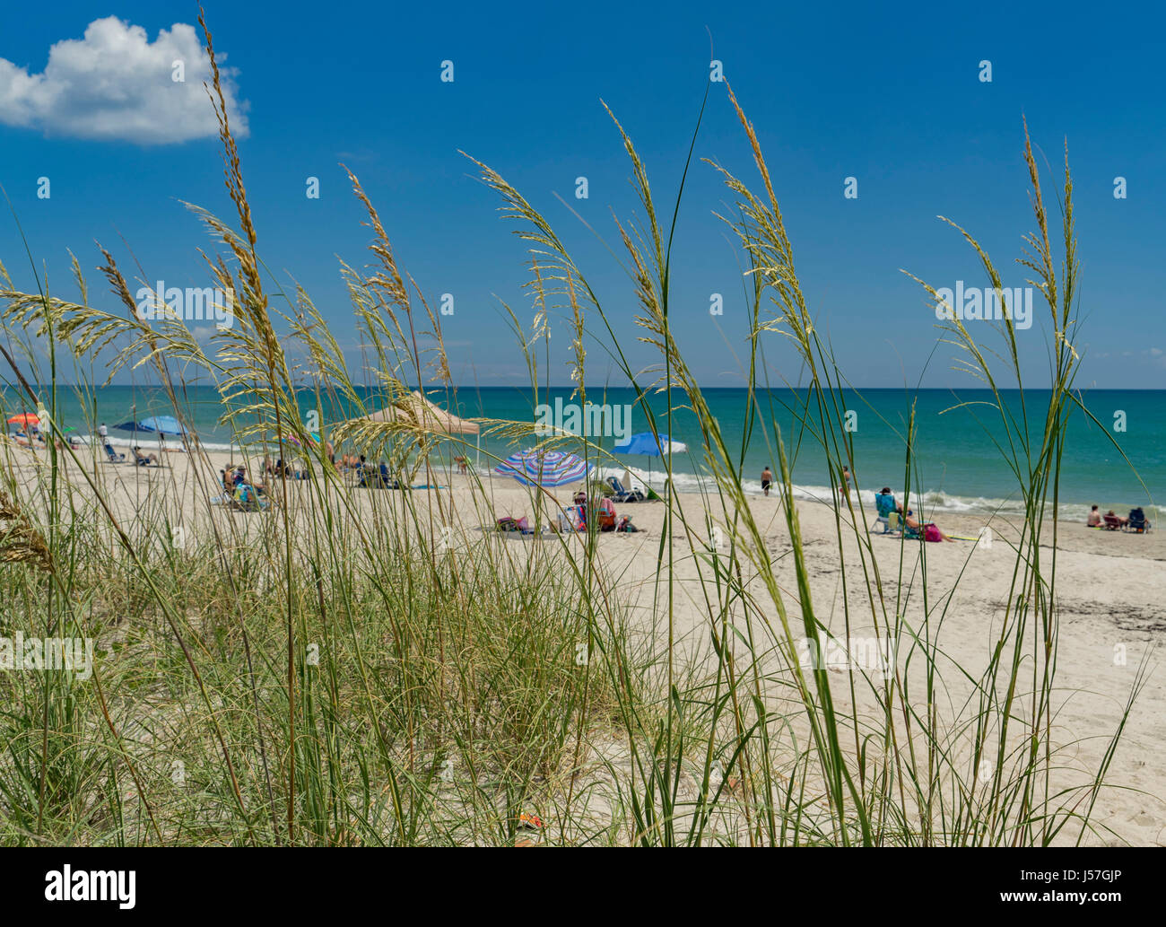 A perfect day at the beach in Melbourne, Florida Stock Photo