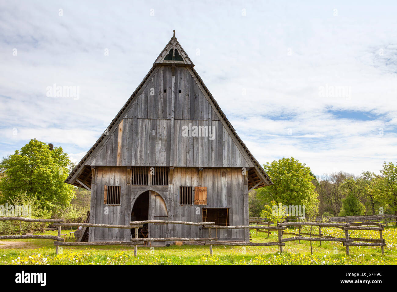 The reconstructed medieval house, Nienover, Bodenfelde, Lower Saxony, Germany Stock Photo