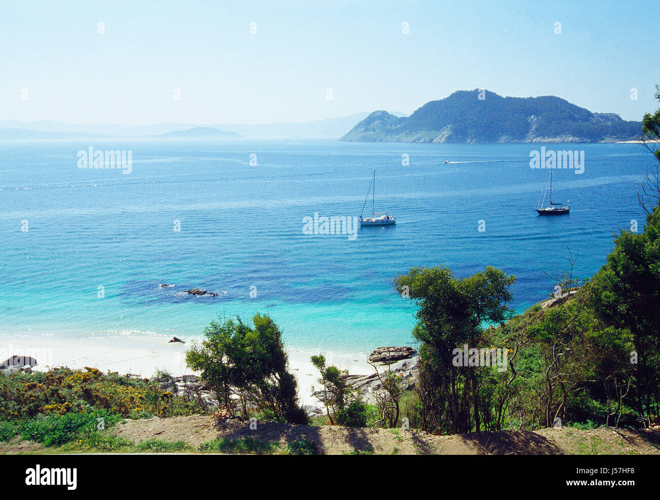 Seascape. Cies Islands, Pontevedra province, Galicia, Spain. Stock Photo
