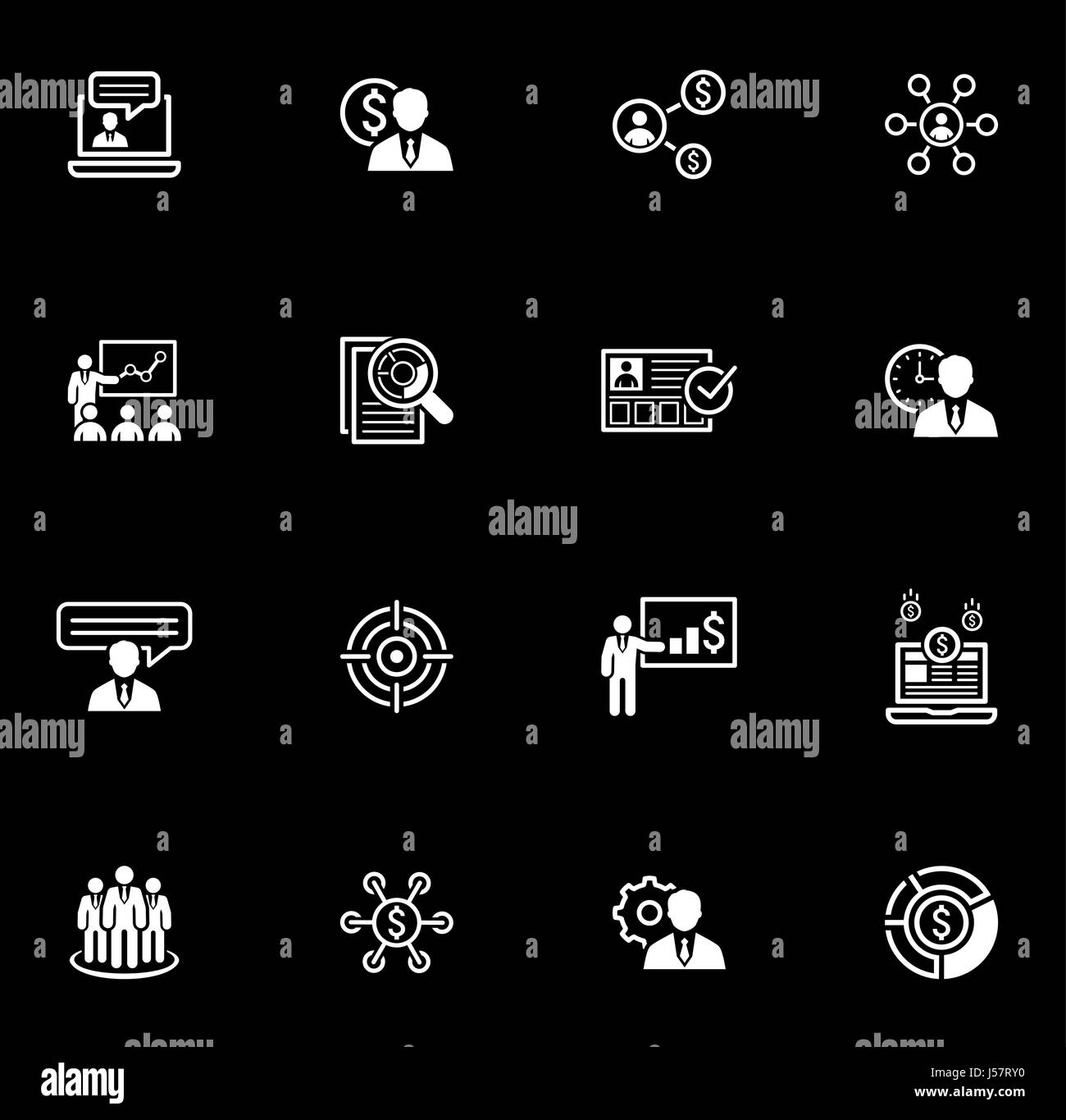 Business and Finances Icons Set. Flat Design. Stock Vector