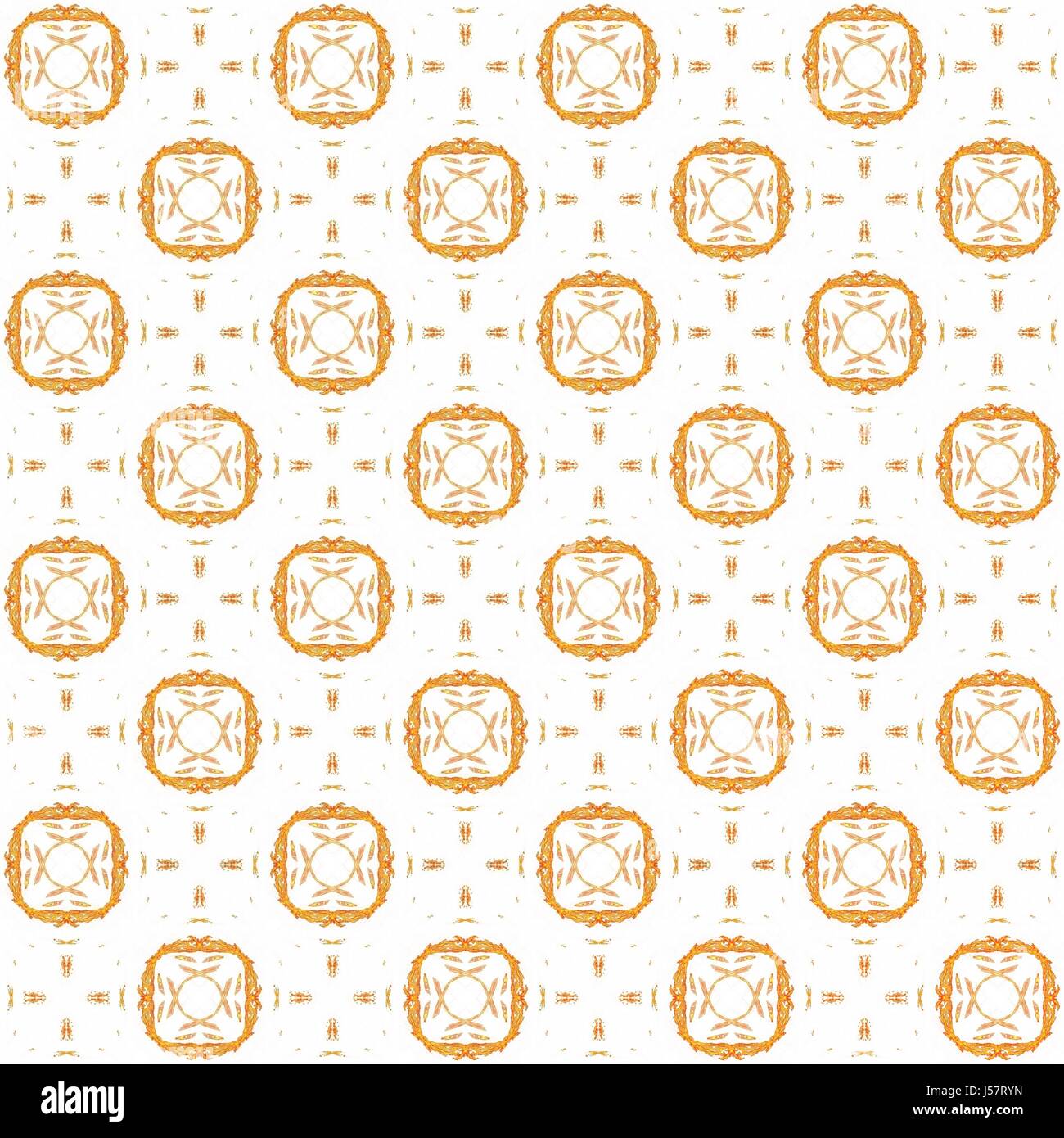 Seamless texture with 3D rendering abstract fractal orange pattern on a ...