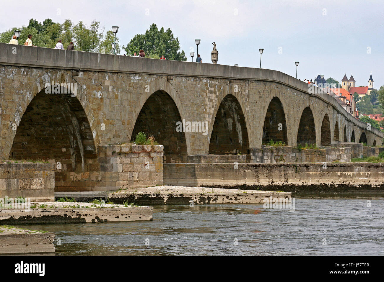 stone bridge regensburg Stock Photo Alamy