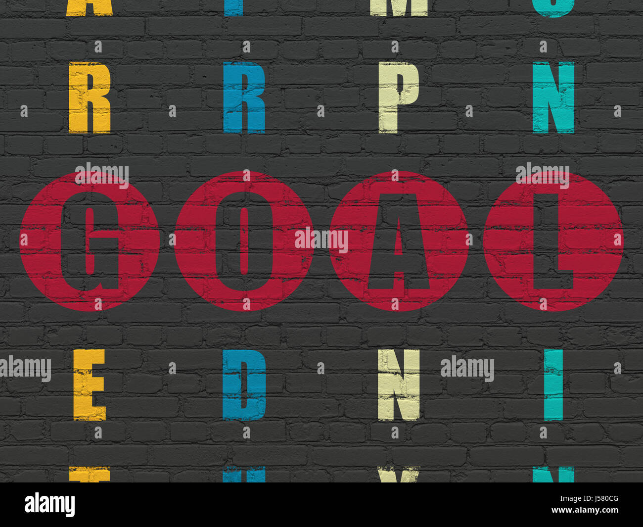 Marketing concept Goal in Crossword Puzzle Stock Photo Alamy