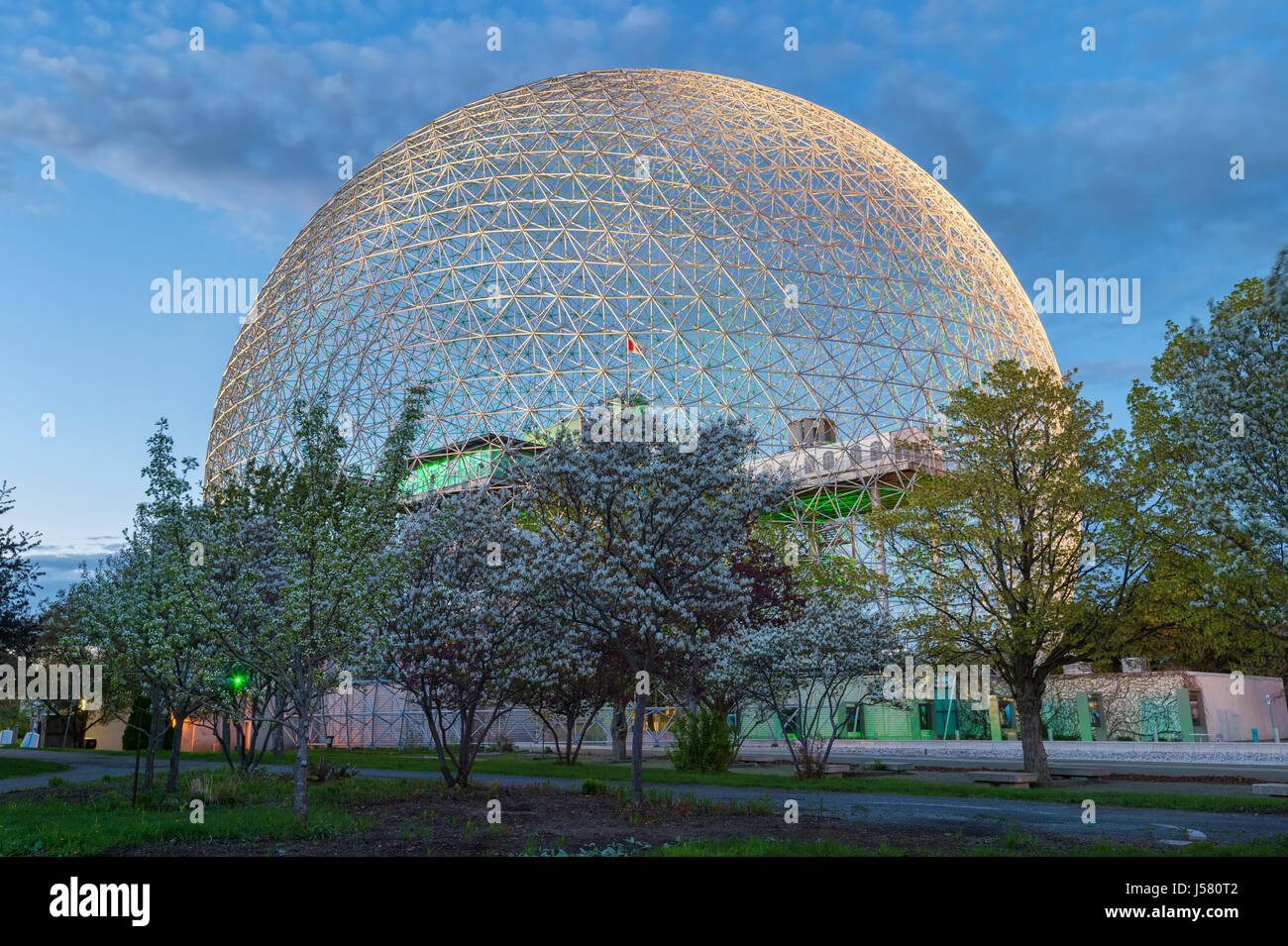 A new lighting design illuminates the Biosphere to celebrate Montreal's