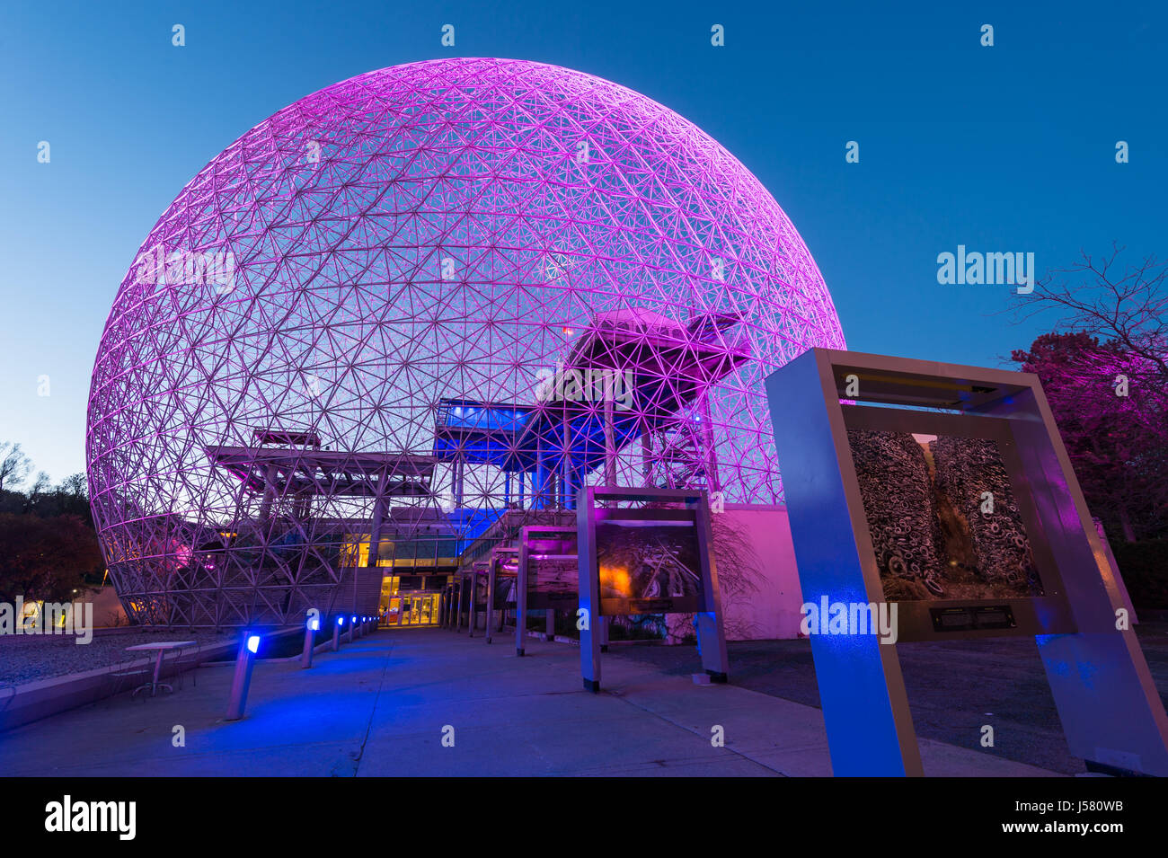 A new lighting design illuminates the Biosphere to celebrate Montreal's