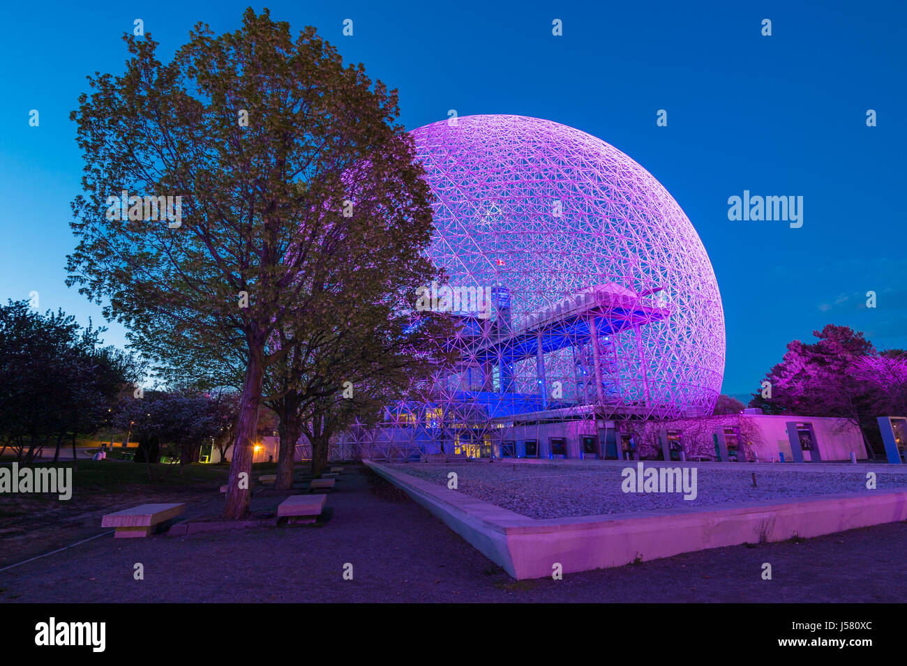 A new lighting design illuminates the Biosphere to celebrate Montreal's