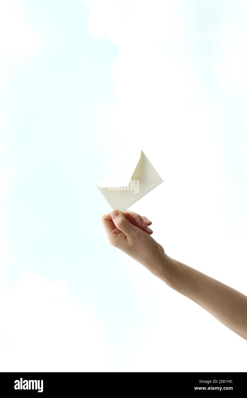 Woman Hand Holding Envelope Stock Photo Alamy