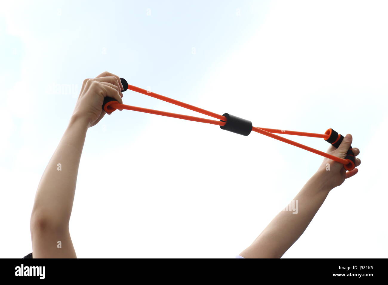 Woman Hand Exercise Band Stock Photo Alamy