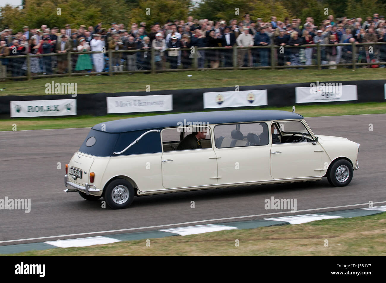 Mini stretch limousine at 2009 Goodwood Revival meeting Stock Photo