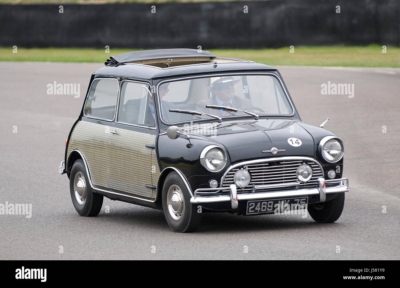 Mini Cooper S De Ville by Radford. 2009 Goodwood Revival meeting. Peter Sellers car from the film 'A Shot in the Dark'. Stock Photo