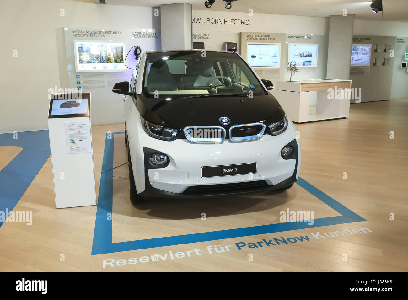 MUNICH, GERMANY - MAY 6, 2017 : Exhibited BMW i3 electric automobile in the  BMW Welt exhibition center in Munich, Germany Stock Photo - Alamy