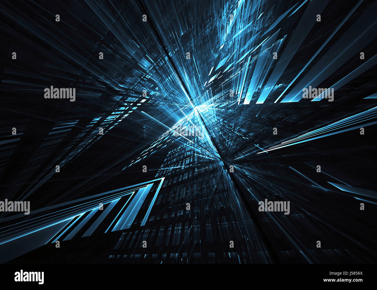 Computer generated abstract technology image. Three-dimensional fractal ...