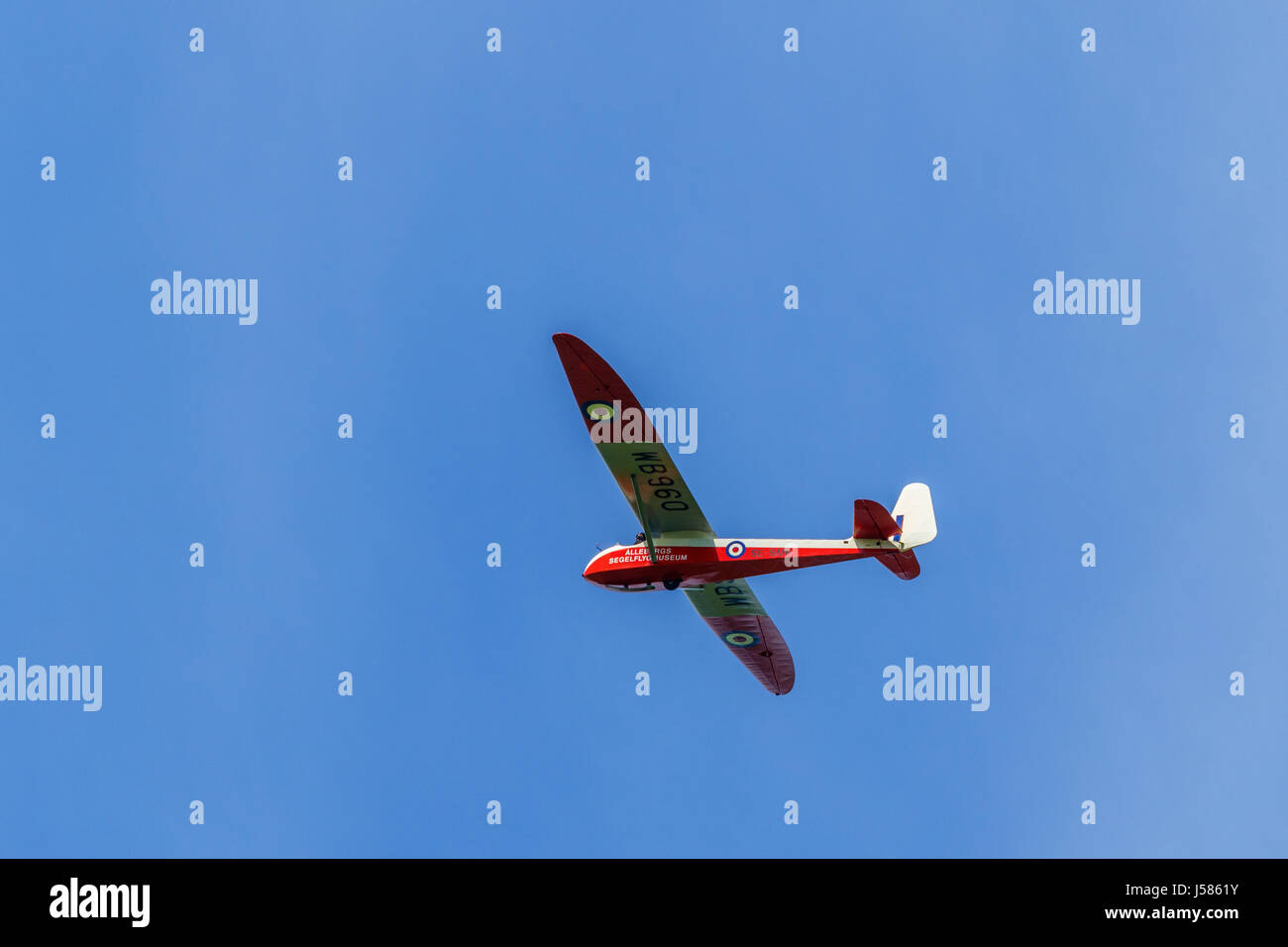 Old glider flying in the sky Stock Photo Alamy