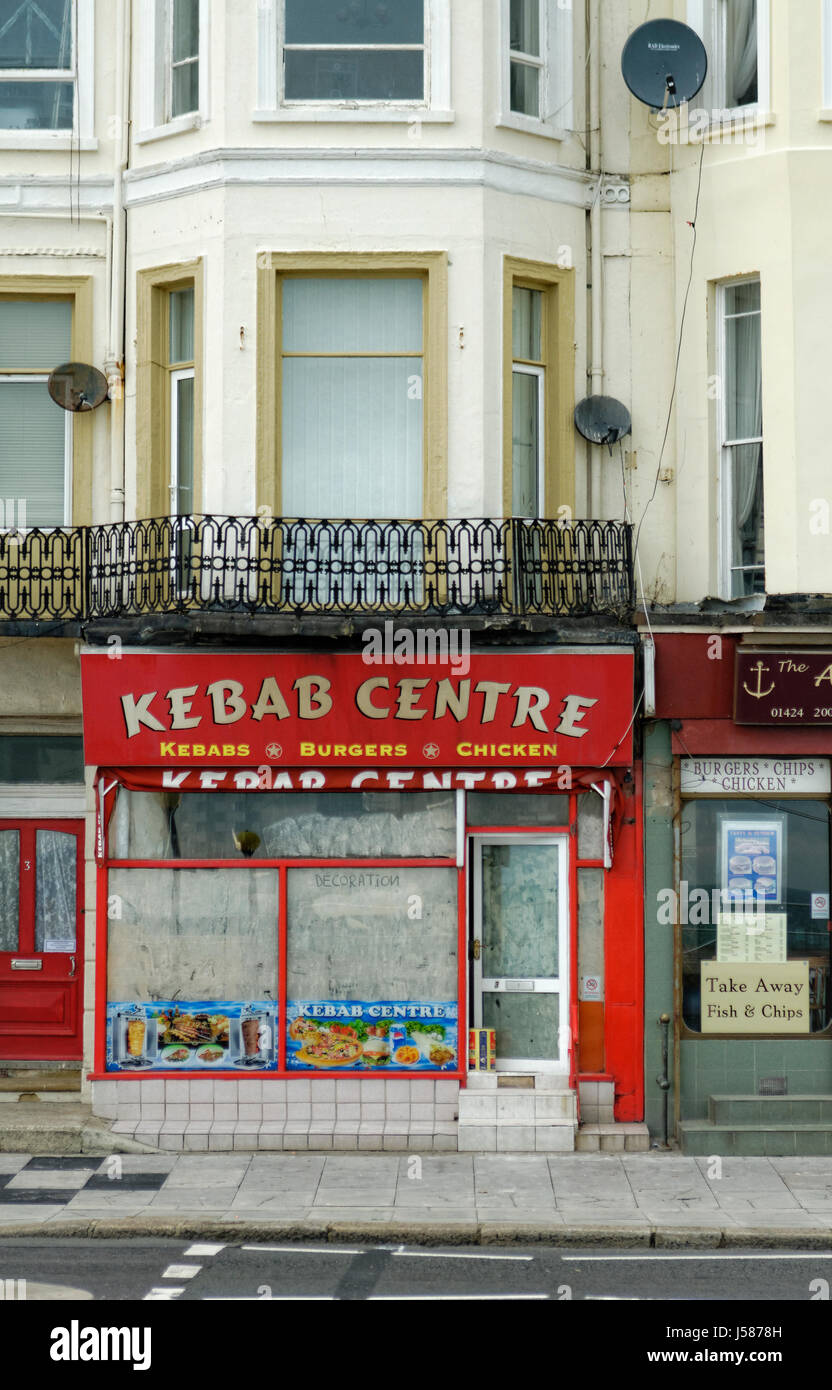 Take Away Food Shop selling Fast Food to Take Out Stock Photo