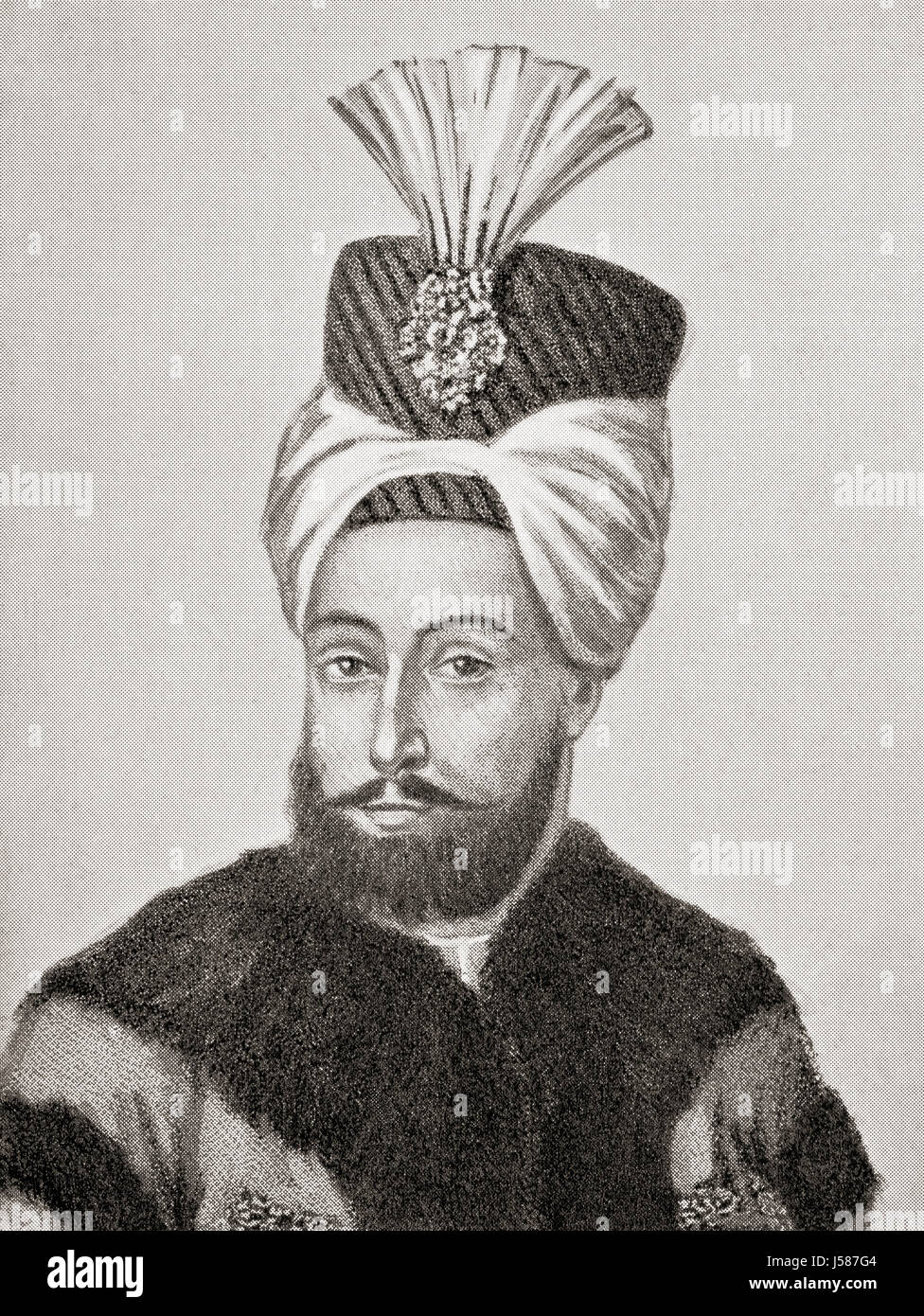 Selim III, 1761 – 1808.  Sultan of the Ottoman Empire from 1789 to 1807.  From Hutchinson's History of the Nations, published 1915. Stock Photo