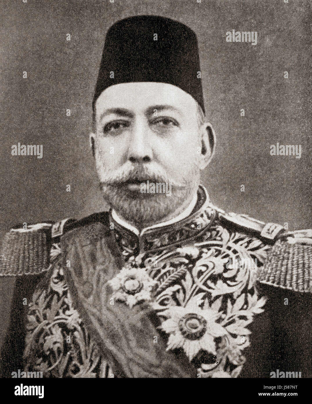Mehmed V Reşâd, 1844 –  1918. 35th and penultimate Ottoman Sultan.  From Hutchinson's History of the Nations, published 1915. Stock Photo