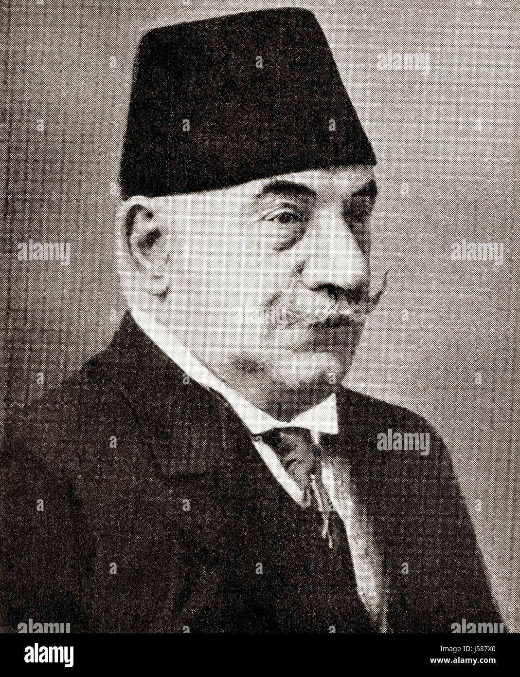 Hüseyin Nazım Pasha, 1848 – 1913. Turkish Chief of Staff of the military of the Ottoman Empire during the First Balkan War.  From Hutchinson's History of the Nations, published 1915. Stock Photo