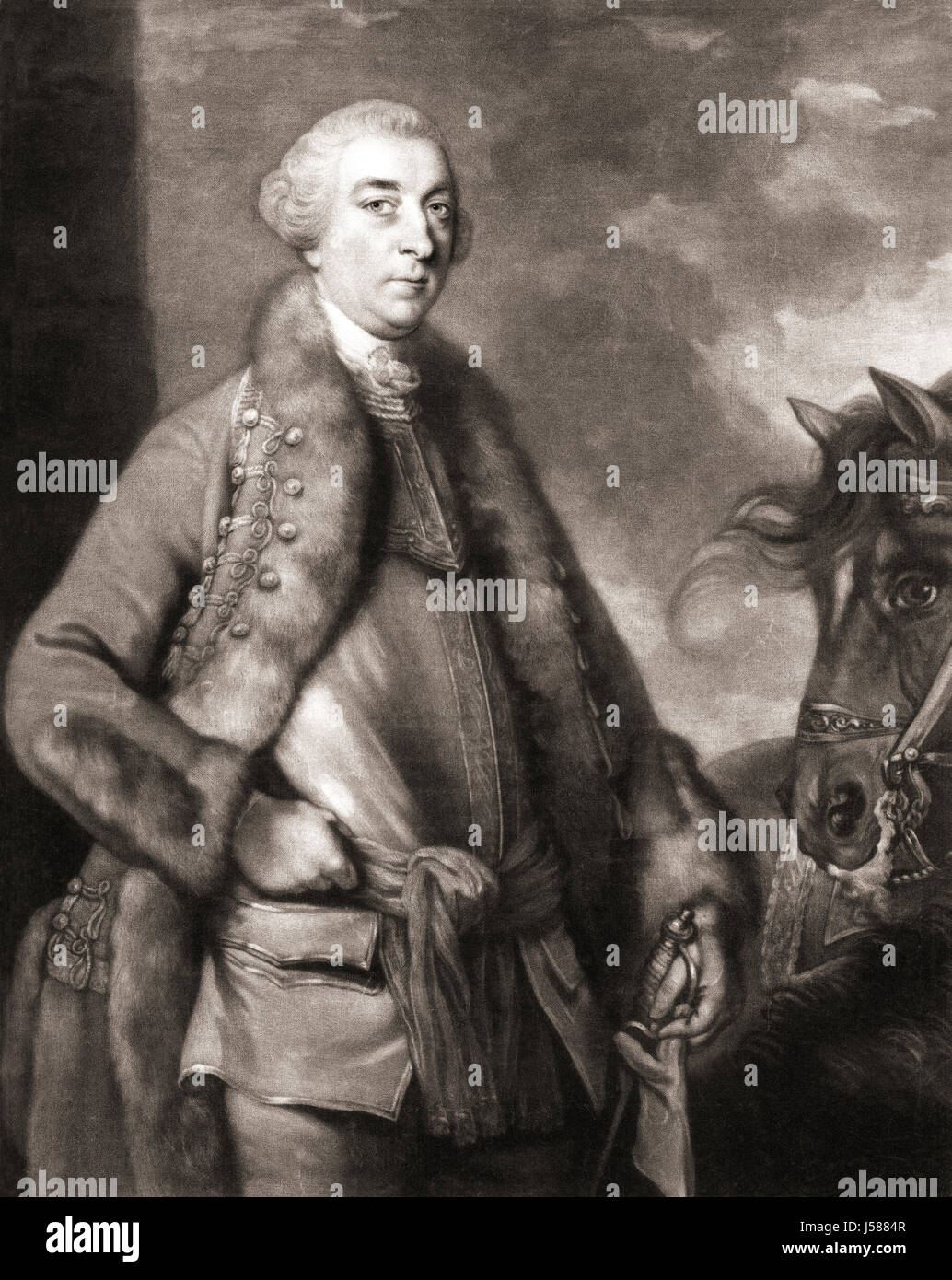 George Germain, 1st Viscount Sackville, 1716 - 1785, aka The Honourable George Sackville until 1720, Lord George Sackville from 1720 to 1770 and Lord George Germain from 1770 to 1782.  British soldier and politician. Stock Photo