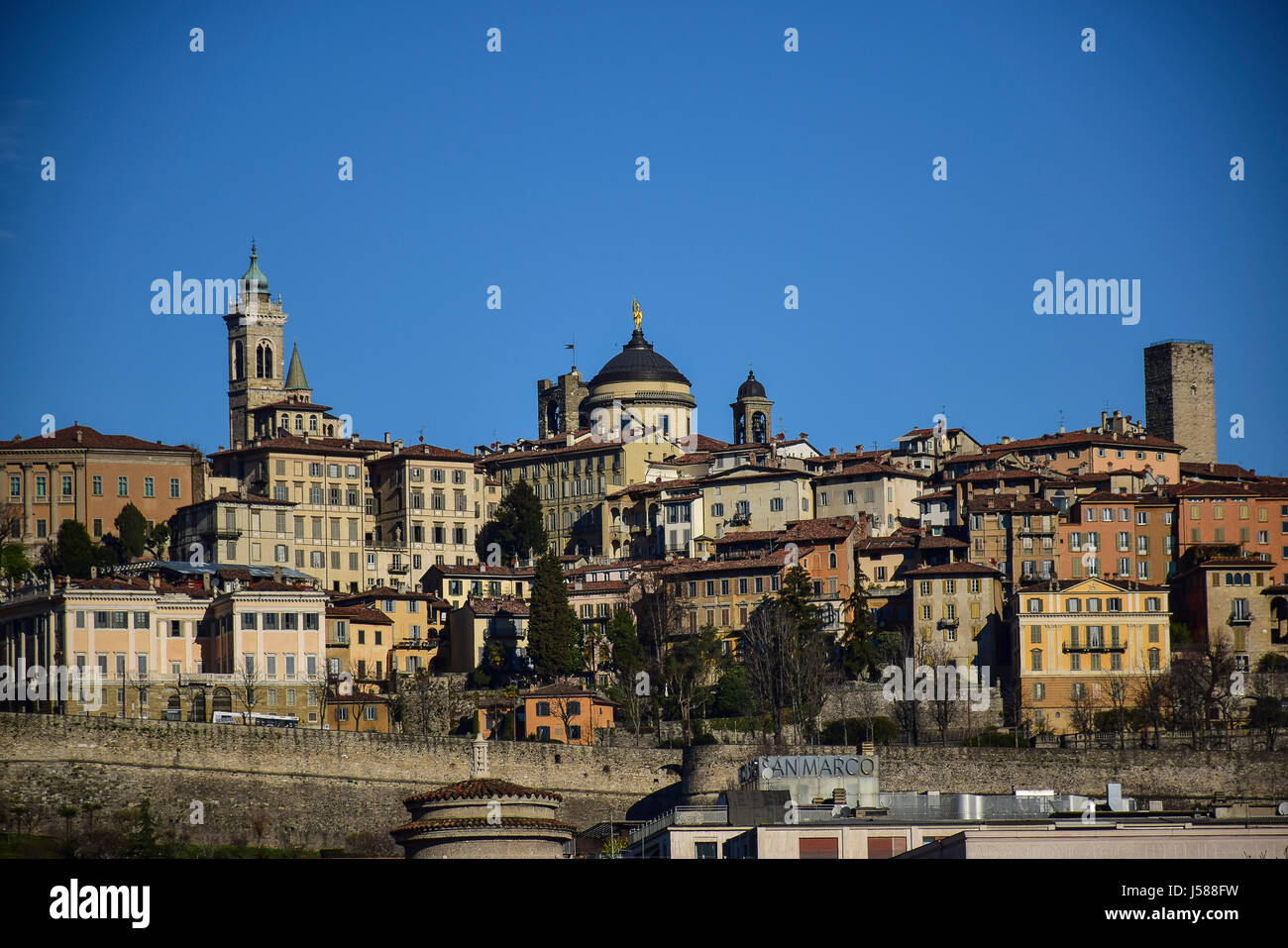 Bergamo upper city street view hi-res stock photography and images - Alamy