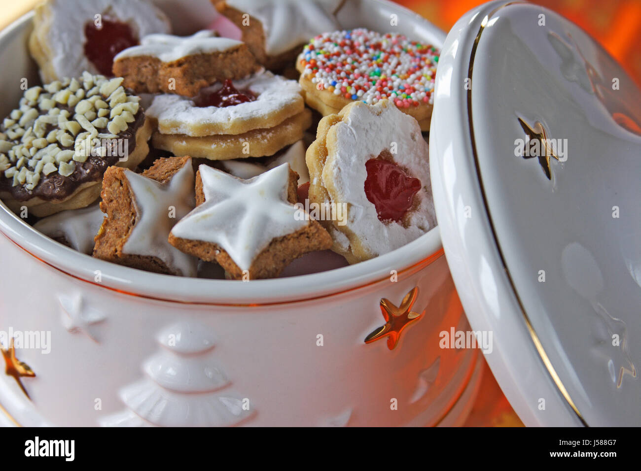 advent pastry biscuit biscuits cookies calories bake bakery bakeshop backery Stock Photo