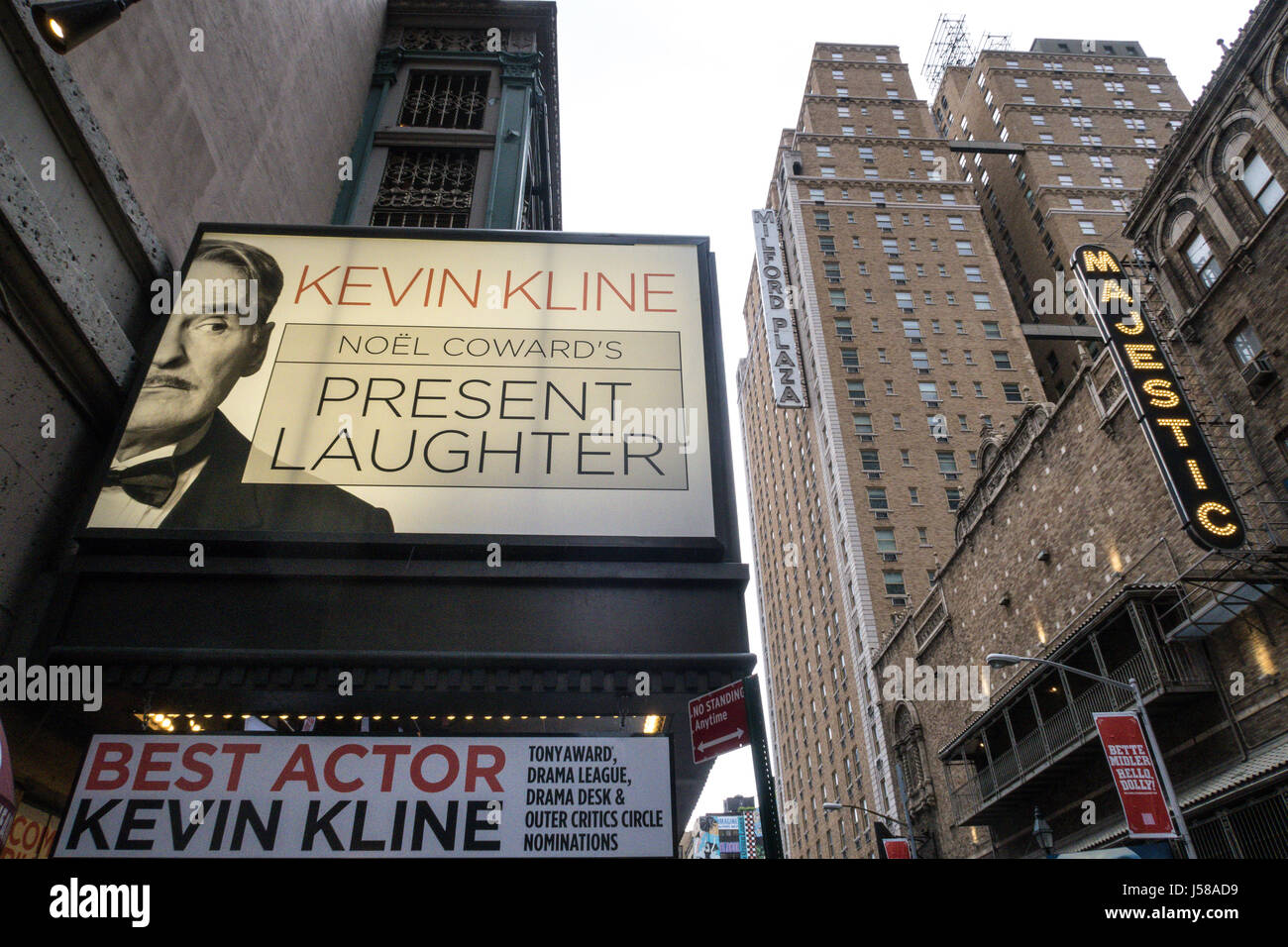 Present Laughter Marquee, Times Square,  New York City, USA Stock Photo