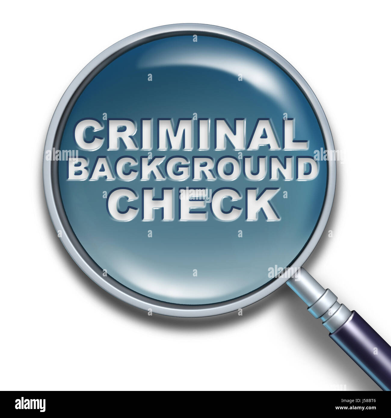 Security criminal background concept and employment screening of potential candidates to verify with a police analysis any hidden. Stock Photo