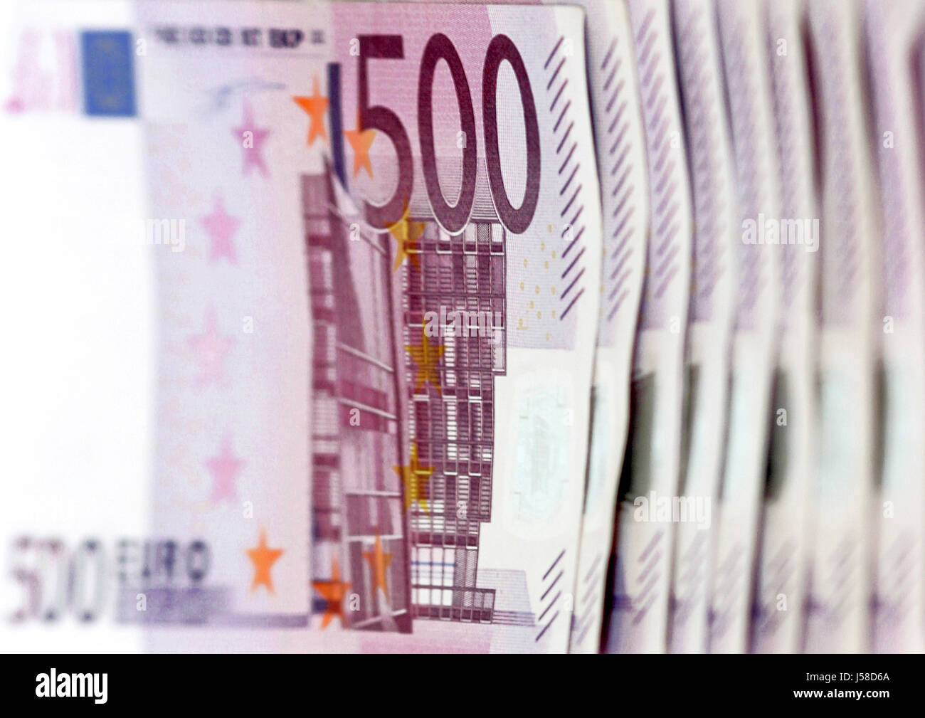 euro currency rich wealthy well off wealth bank note shine note five hundred Stock Photo