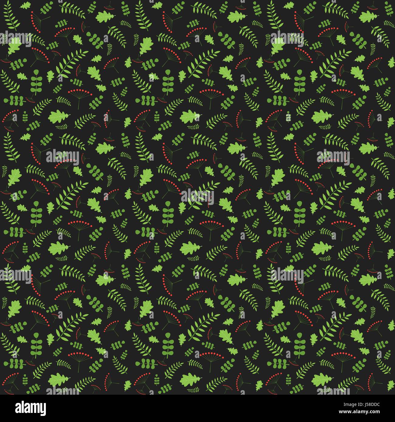 Pattern with autumn leaves of different trees. Vector illustrati Stock Vector