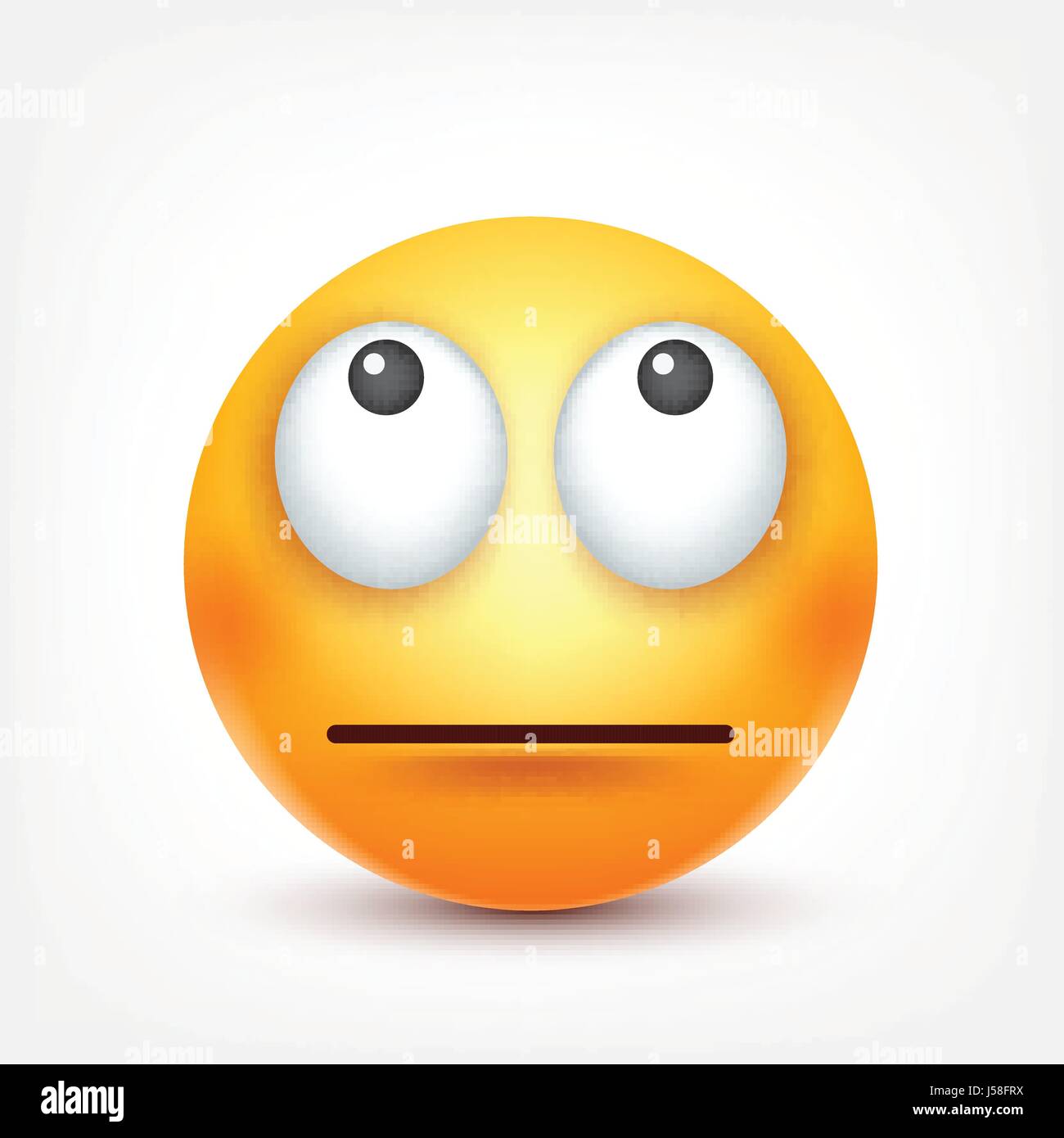 Smiley,emoticon. Yellow face with emotions. Facial expression. 3d realistic emoji. Funny cartoon character.Mood. Web icon. Vector illustration. Stock Vector