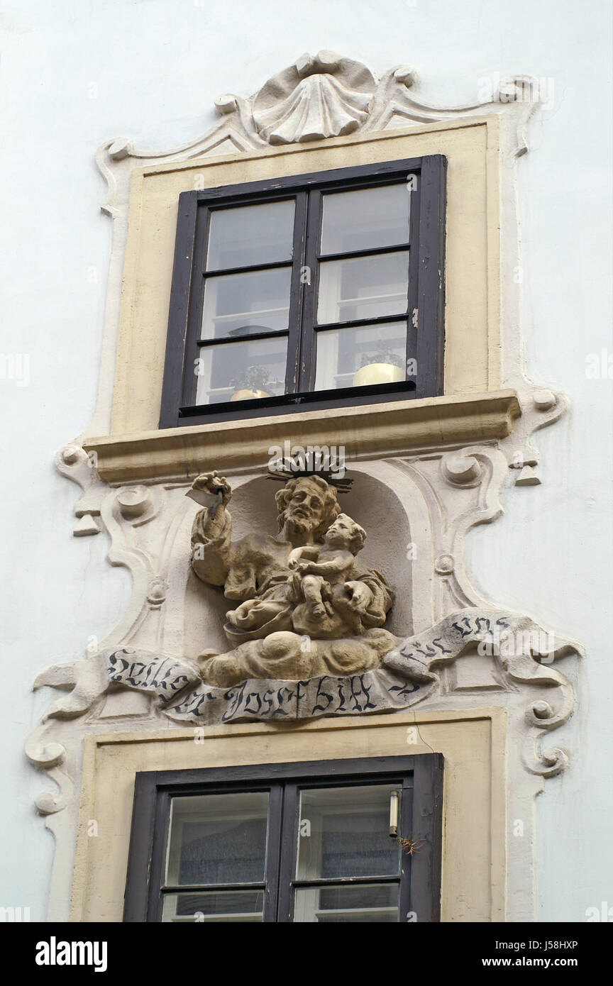 statue window porthole dormer window pane vienna austrians old town ...