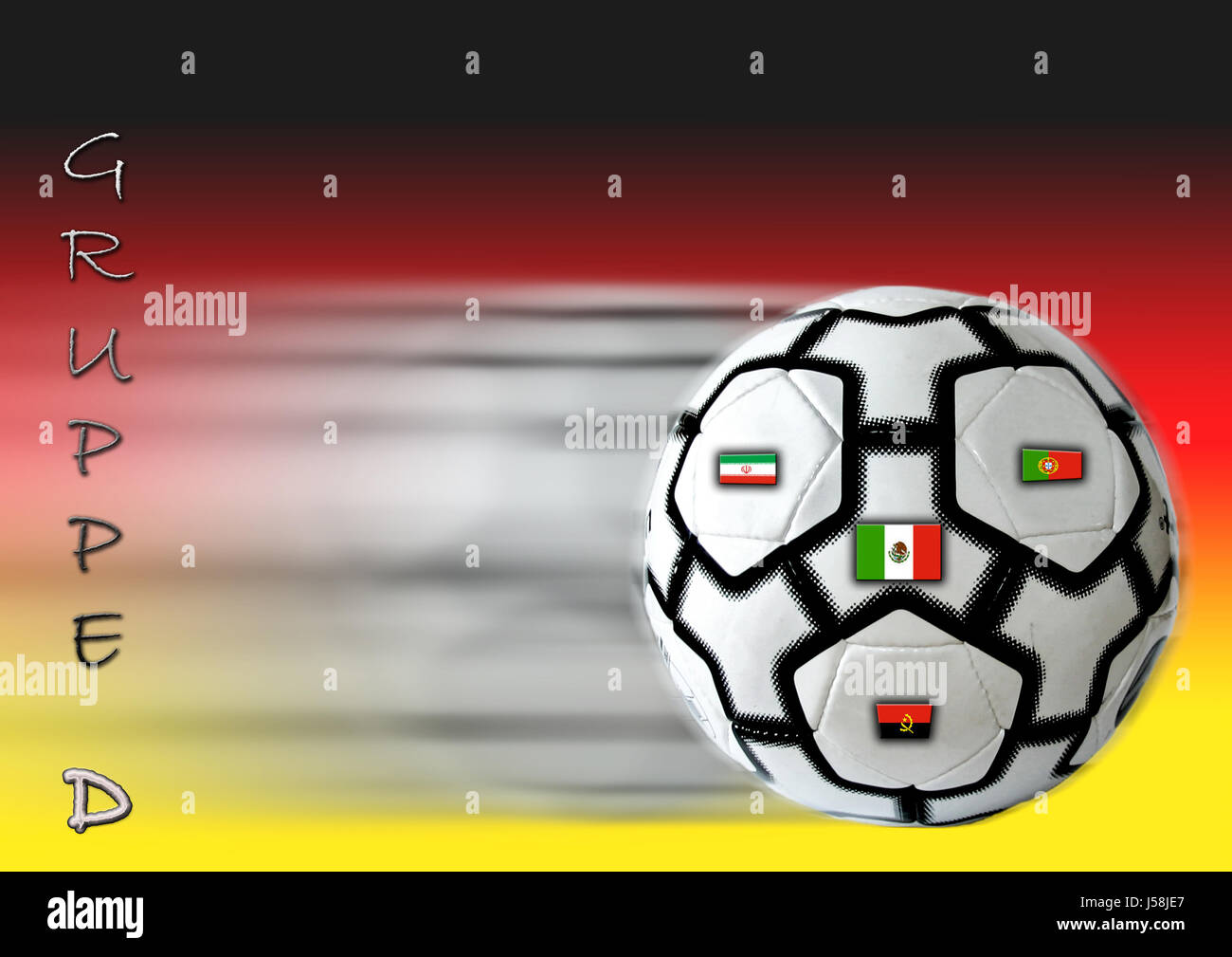 sport sports ball ball sport photo composition Germany flag flag portugal Stock Photo